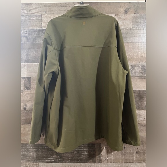 Swiss Tech Jacket Men’s 2XL Dark Green Full Zip Mock Neck Casual Pockets - Picture 2 of 8